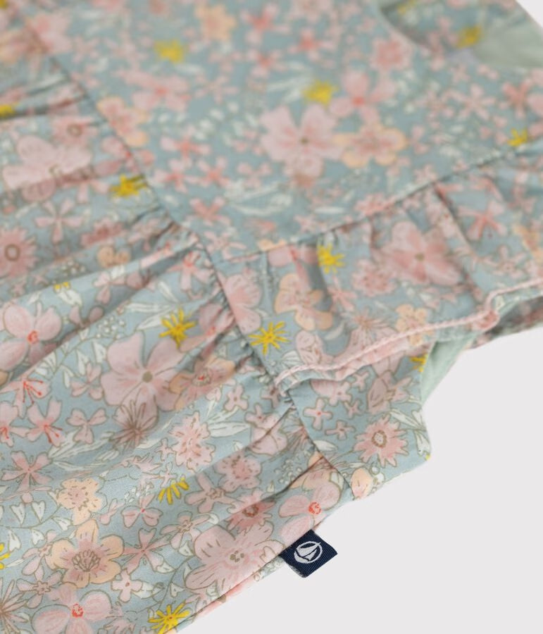 Pagliaccetto senza maniche in cotone con stampa a fiori