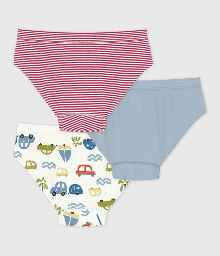 Set di slip in cotone con automobili stampate bambino