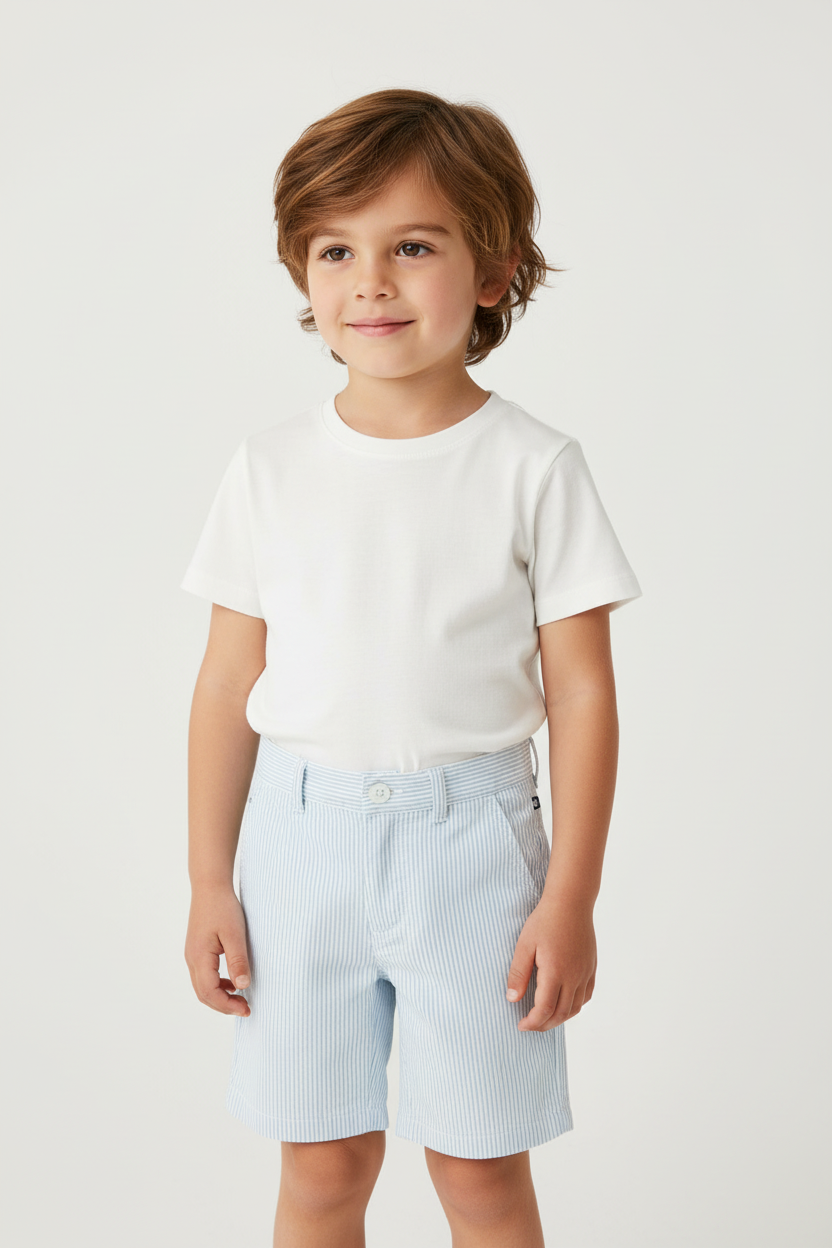 Bermuda in cotone a righe bambino