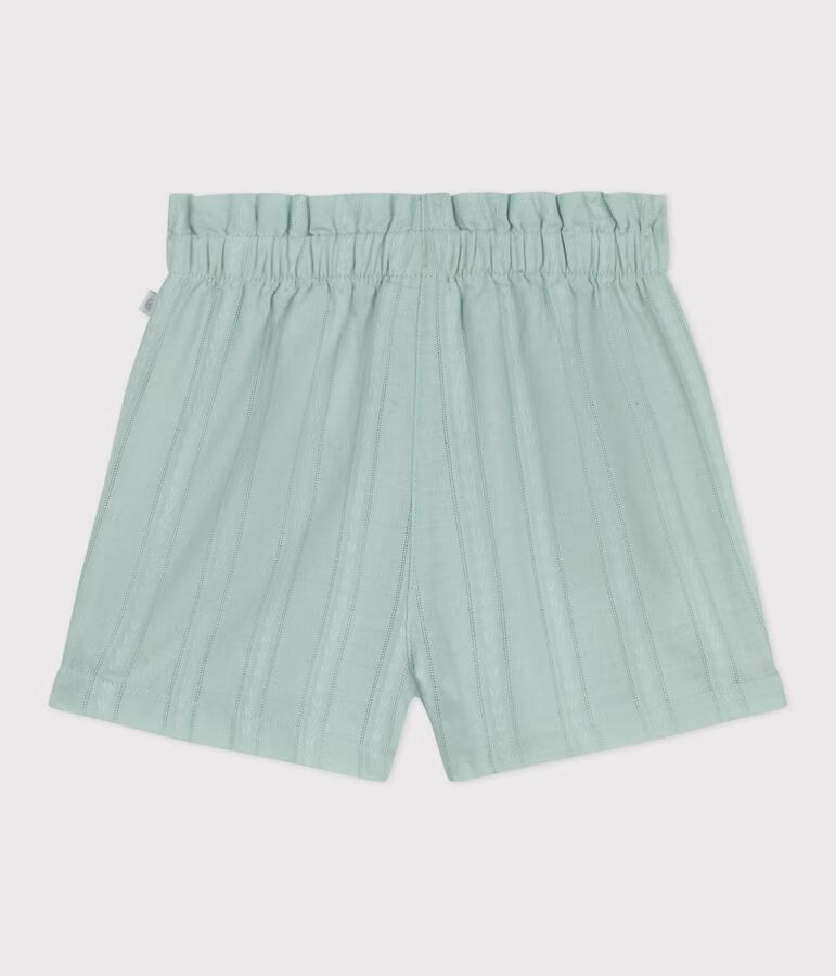 Shorts in cotone tinta unita neonata.