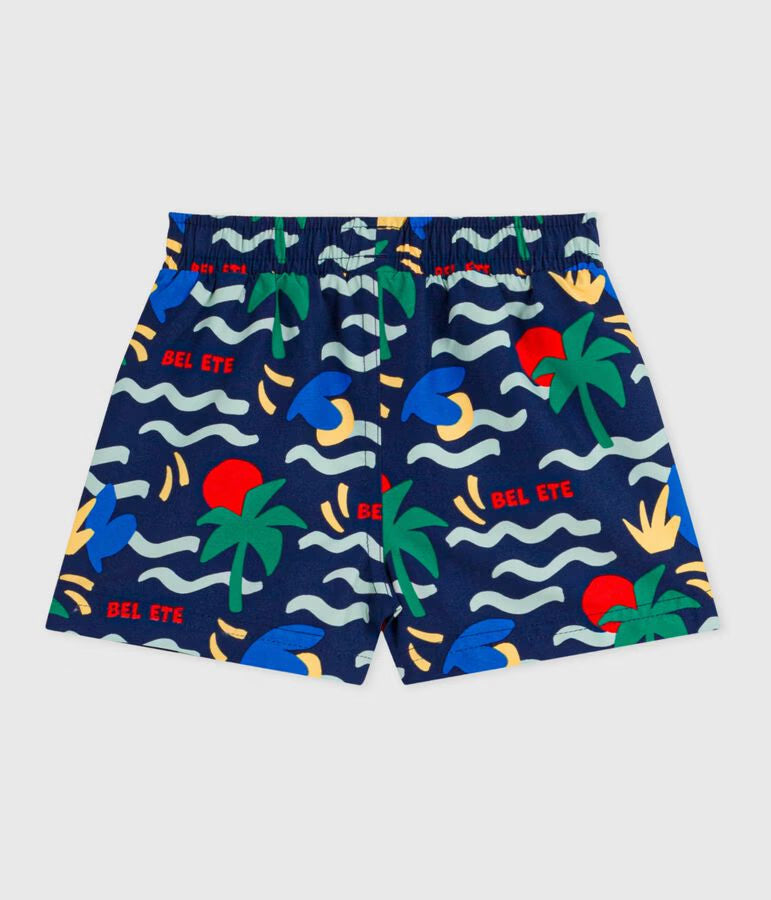 Shorts da bagno con stampa neonato