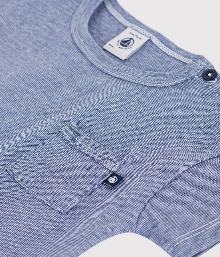 T-shirt a maniche corte in cotone a righe neonato