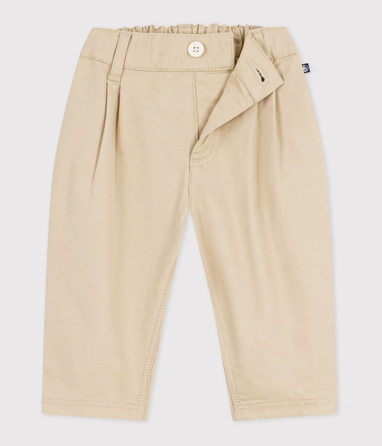Solid color serge trousers for newborns