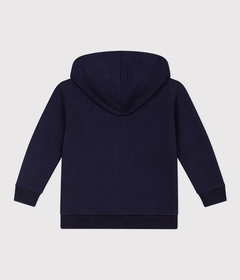 Felpa con cappuccio e cerniera in cotone bambino
