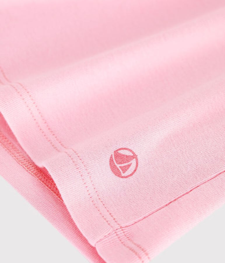 T-shirt a maniche corte in cotone tinta unita bambina