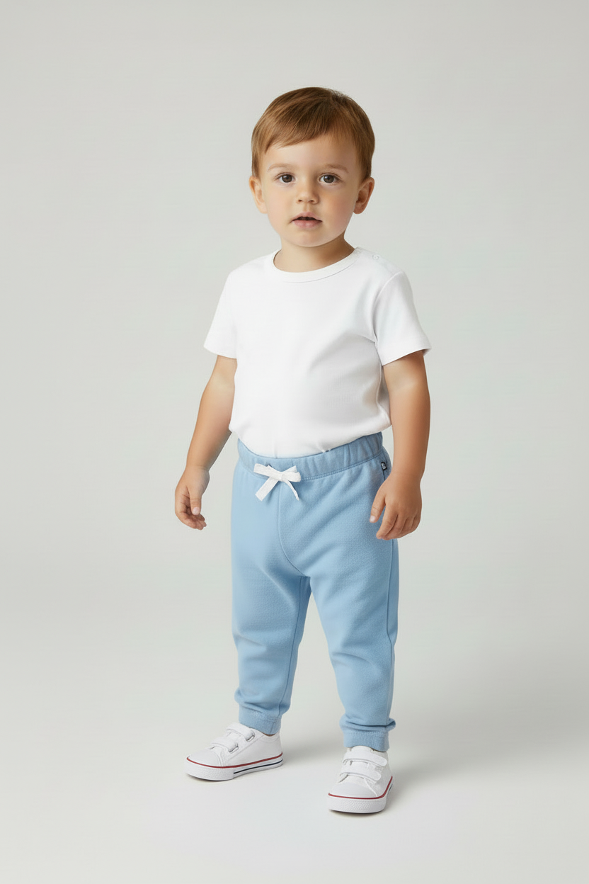 Joggers in cotone tinta unita neonato