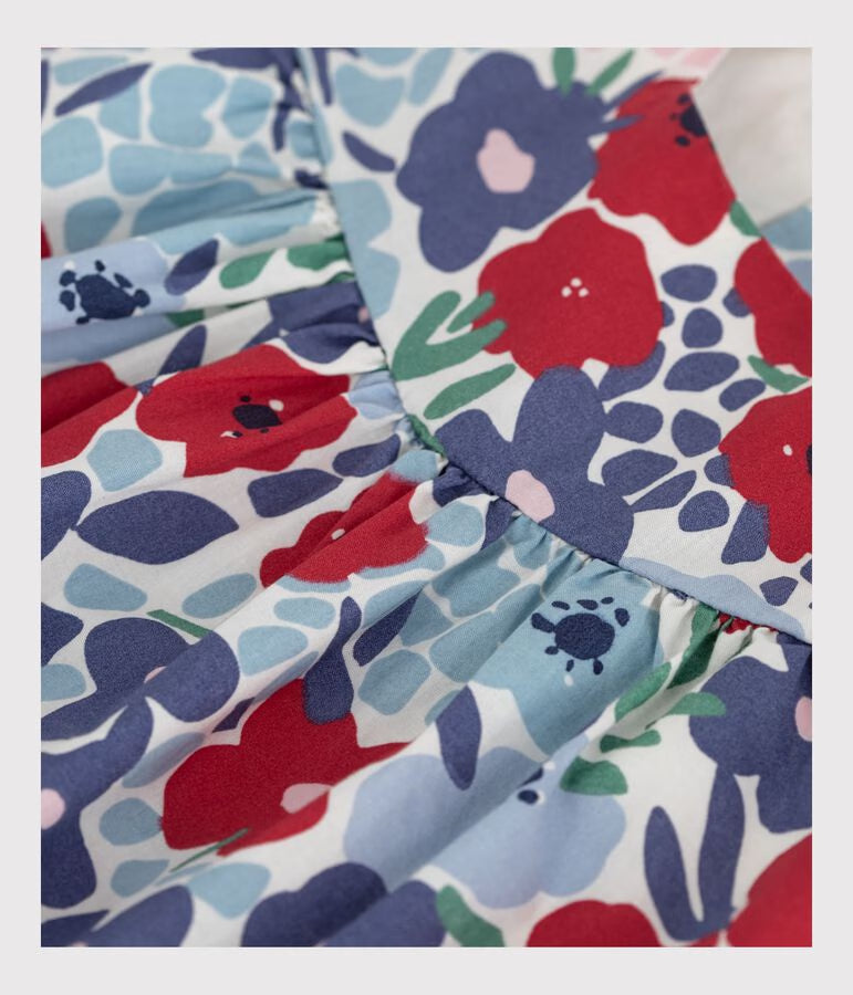 Sleeveless cotton blouse with floral print for newborn girls