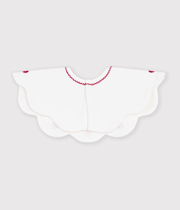 Bavaglino in cotone con cuori ricamati Petit Bateau