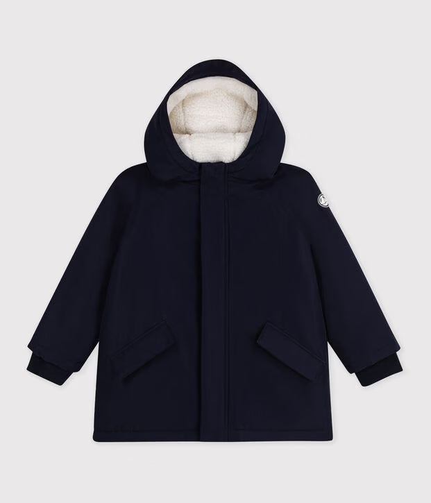 Parka tinta unita blu Petit Bateau