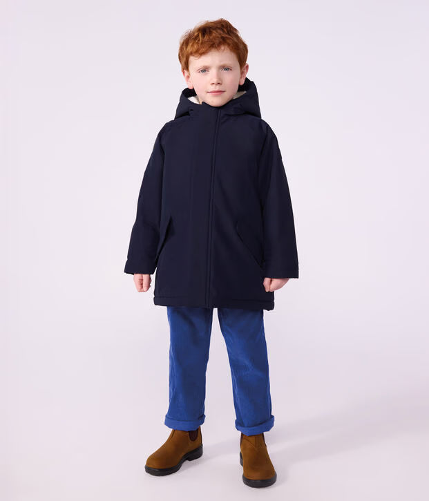 Parka tinta unita blu Petit Bateau