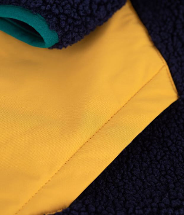 Giacca in sherpa tinta unita color block Petit Bateau