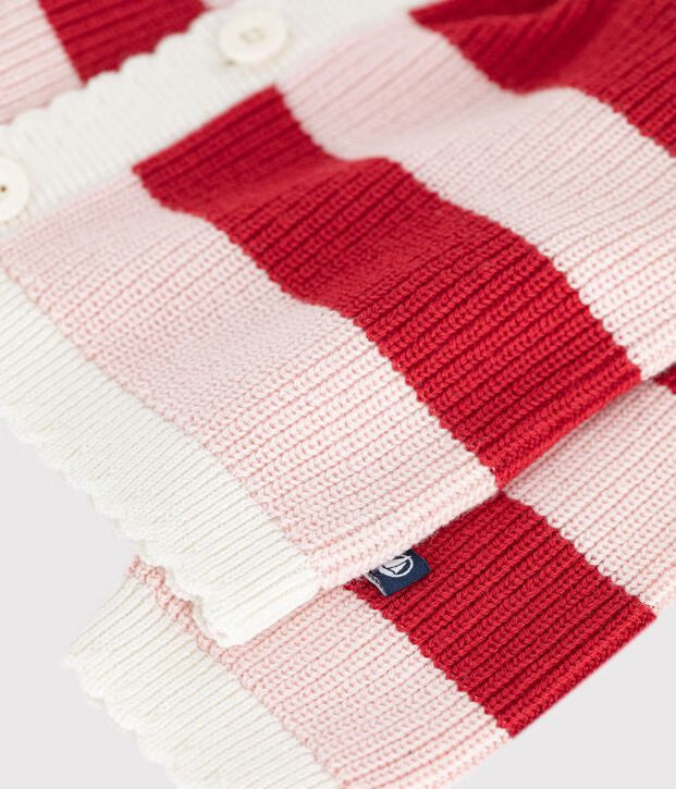 Cardigan in cotone a righe Petit Bateau