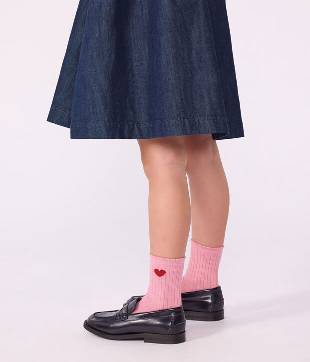 3 paia di calzini in cotone con motivo a cuori Petit Bateau