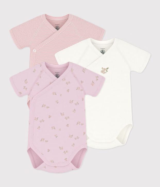 Set di body incrociati a maniche corte in cotone fantasia Petit Bateau