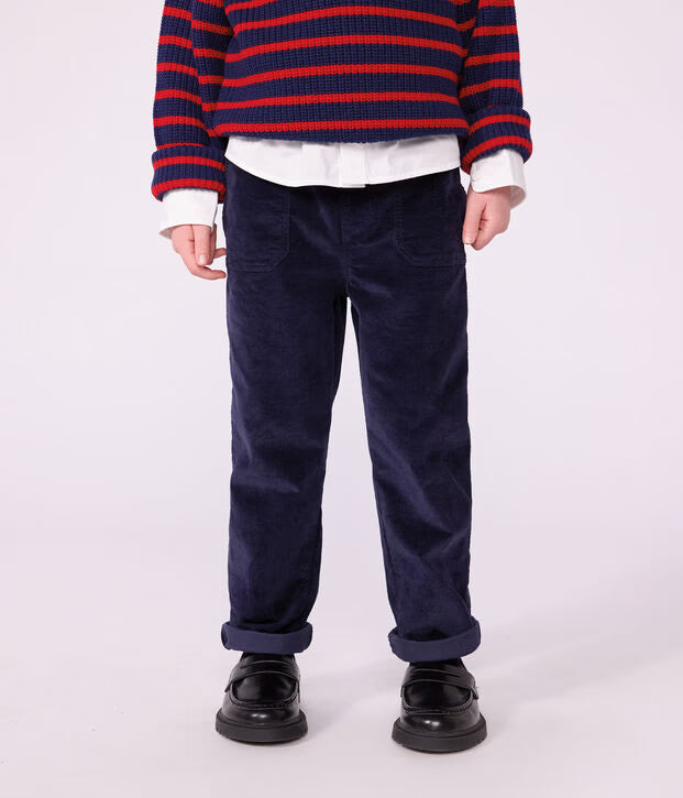 Pantaloni dritti in velluto bambino Petit Bateau