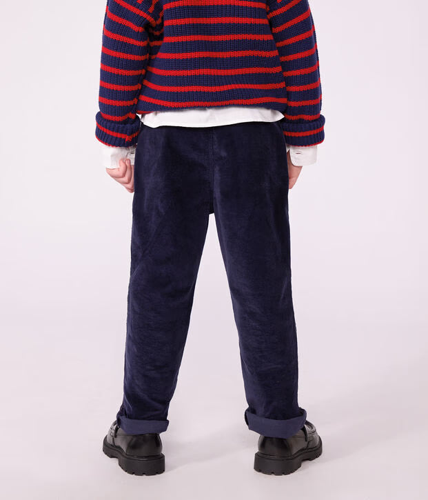 Pantaloni dritti in velluto bambino Petit Bateau