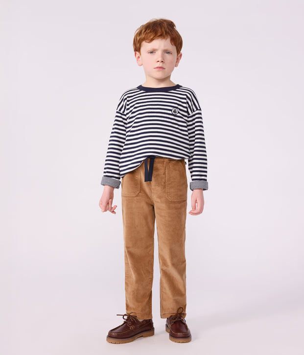 Pantaloni dritti in velluto bambino Petit Bateau
