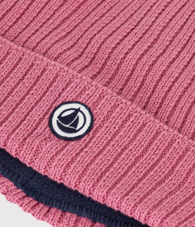 Cuffietta unisex per bambini in cotone con fodera in pile Petit Bateau