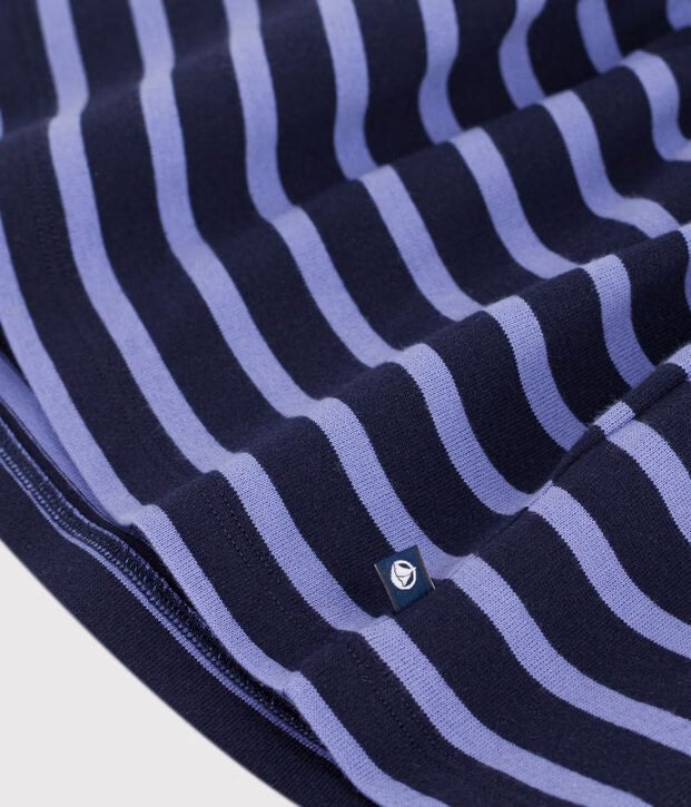 Abito a maniche lunghe in cotone a righe Petit Bateau