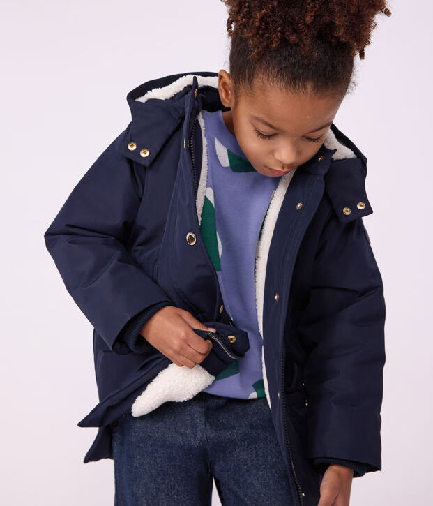 Parka bambino lunghezza media tinta unita Petit Bateau