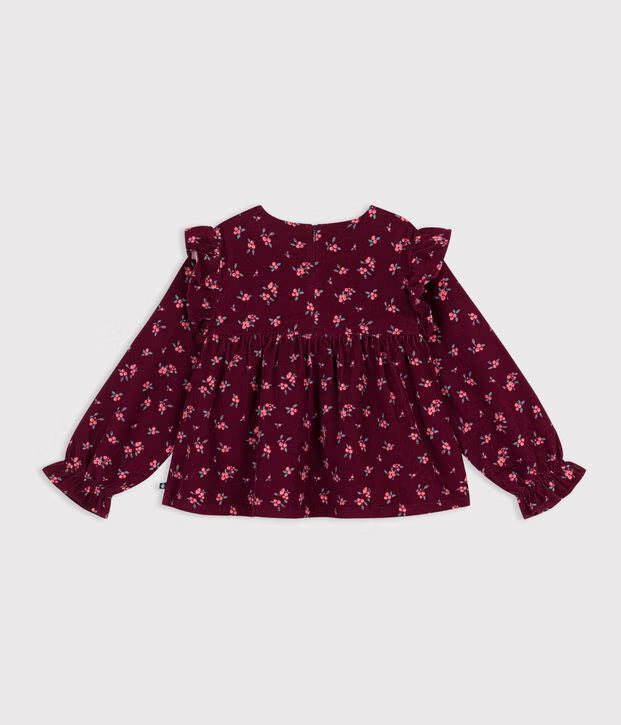 Blusa a maniche lunghe in cotone con stampa Petit Bateau