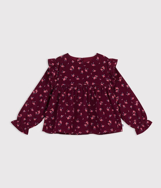 Blusa a maniche lunghe in cotone con stampa Petit Bateau