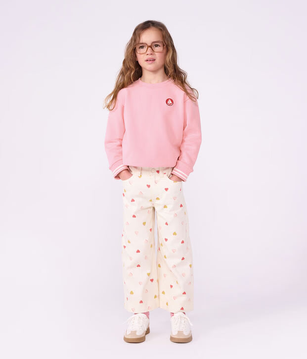 Felpa in cotone tinta unita Petit Bateau