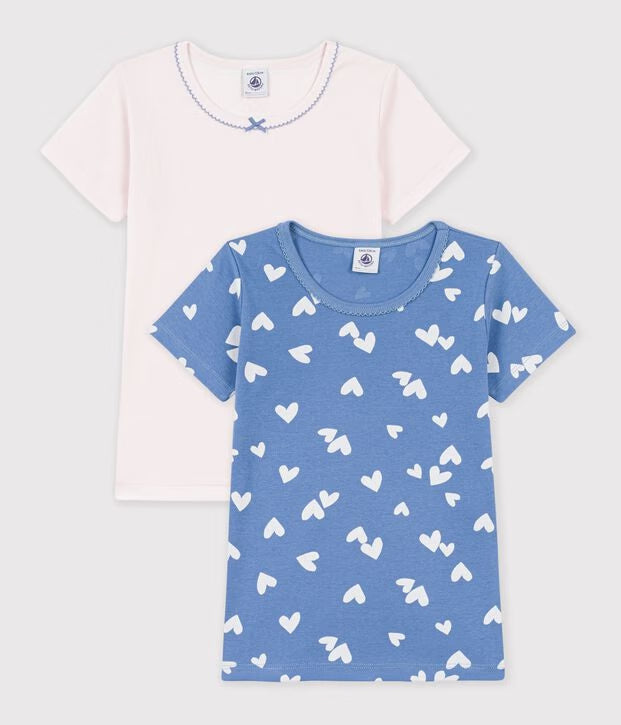 Set di T-shirt a maniche corte in cotone a cuori Petit Bateau
