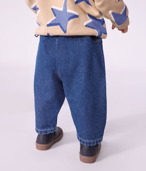 Pantaloni in denim tinta unita Petit Bateau