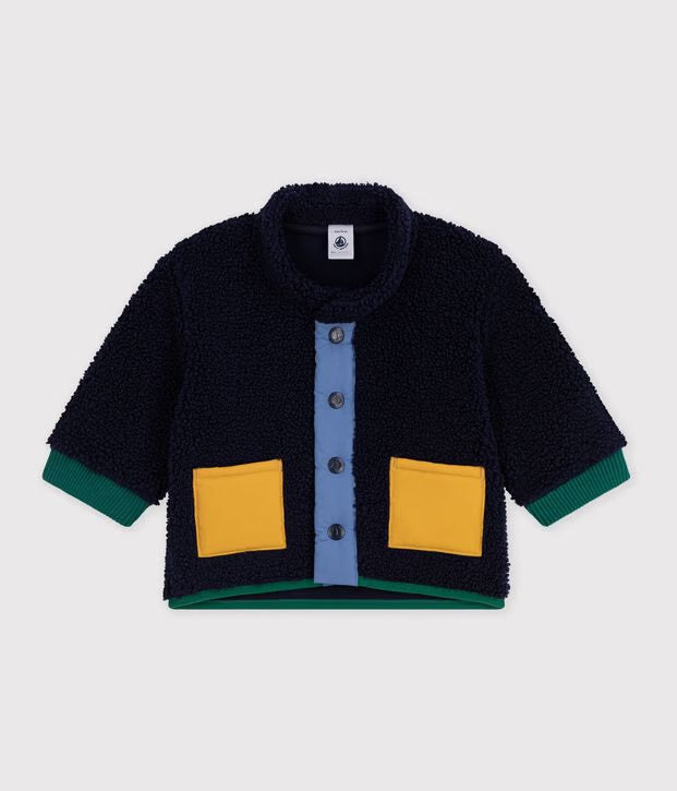 Cappotto imbottito in sherpa tinta unita Petit Bateau