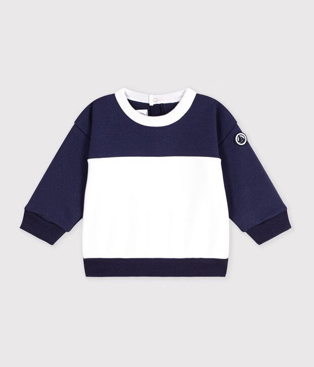 Felpa in cotone color block Petit Bateau