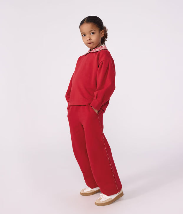 Joggers a gamba ampia in cotone Petit Bateau