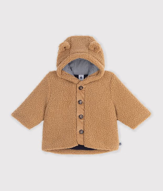 Cappotto con cappuccio in sherpa Petit Bateau