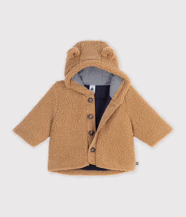 Cappotto con cappuccio in sherpa Petit Bateau