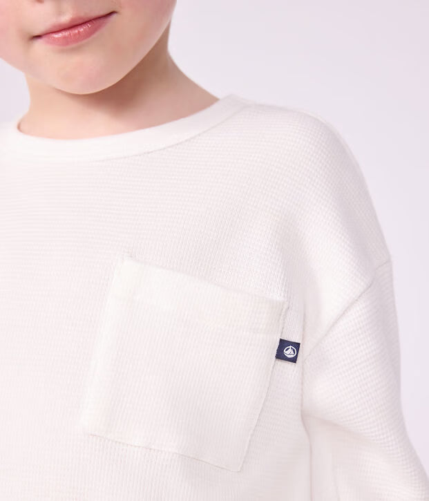 T-shirt a maniche lunghe in cotone Petit Bateau