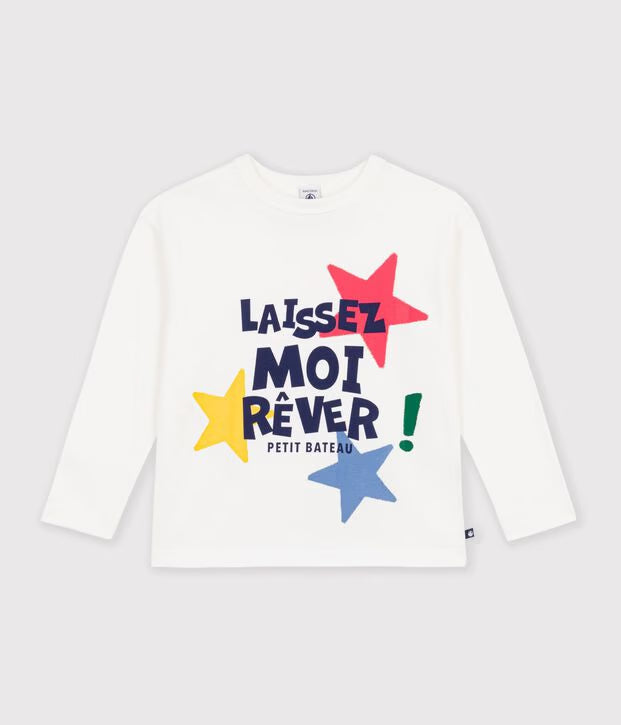 T-shirt a maniche lunghe fantasia Petit Bateau