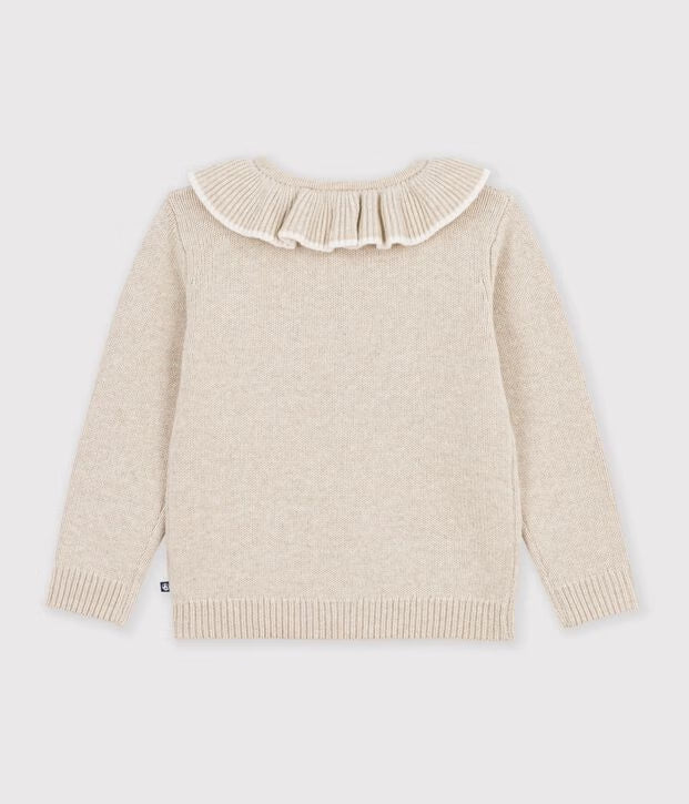 Cardigan in misto lana e cotone tinta unita Petit Bateau