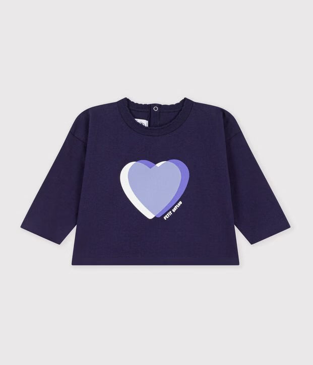 T-shirt a maniche lunghe in cotone Petit Bateau