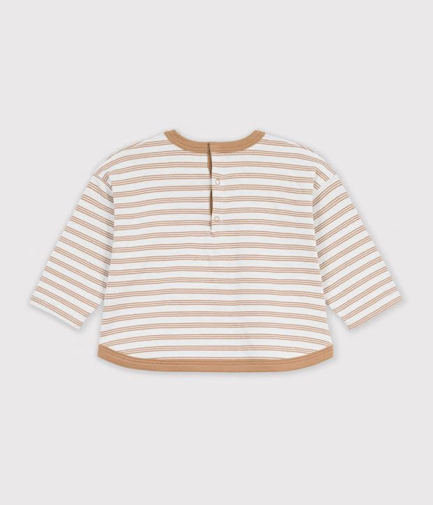 T-shirt a maniche lunghe in cotone a righe Petit Bateau