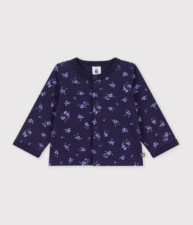 Cardigan in cotone con stampa a fiori Petit Bateau