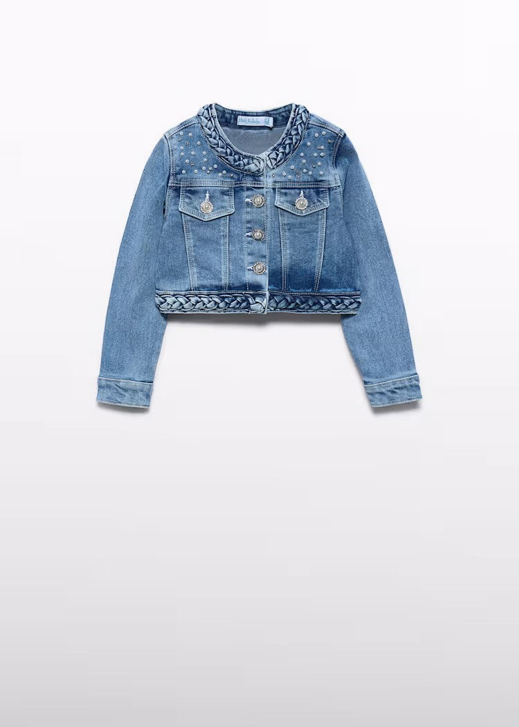 Giacca Denim Perle Bambina