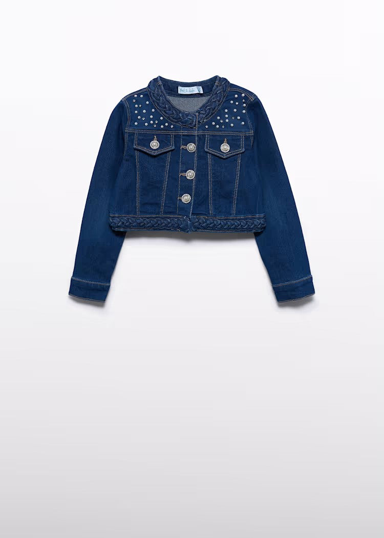 Giacca Denim Perle Bambina
