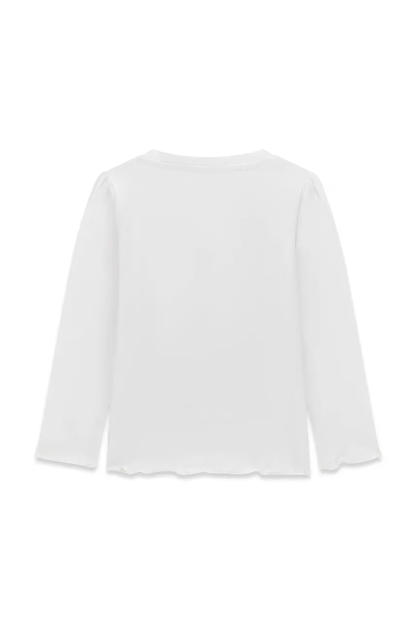 Maglietta a maniche lunghe bianca da bambina Guess