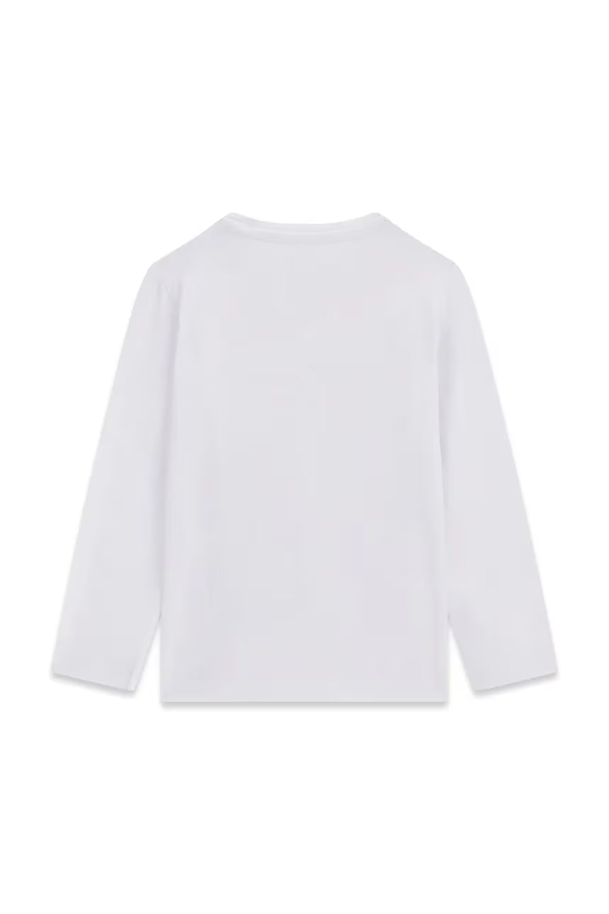 T-shirt a maniche lunghe bianca Guess per bambina con stampa
