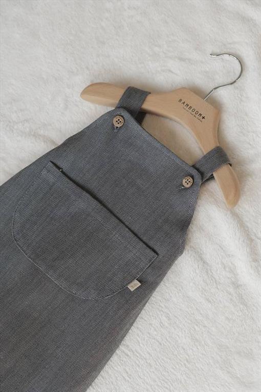 Blue Solid Color Dungarees for Baby