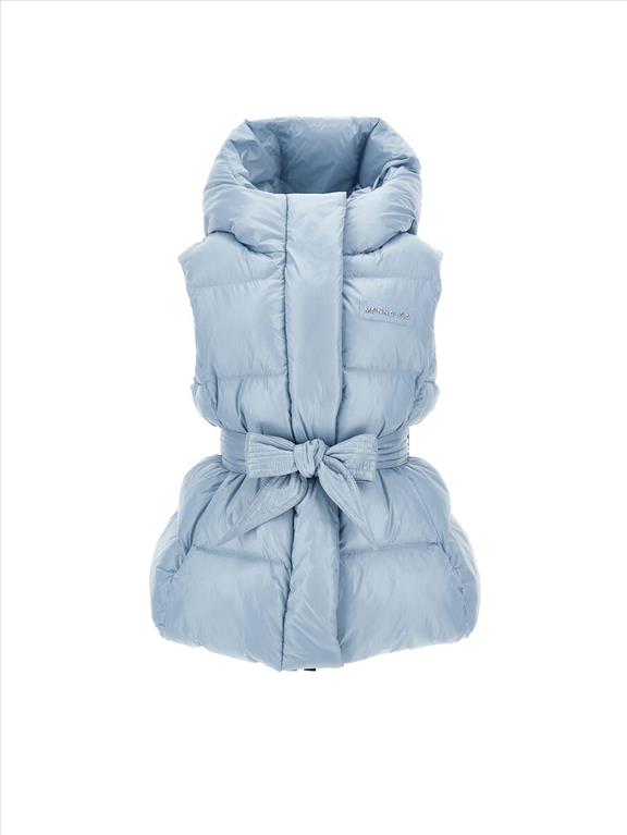 Gilet imbottito Monnalisa per bambina con cintura.