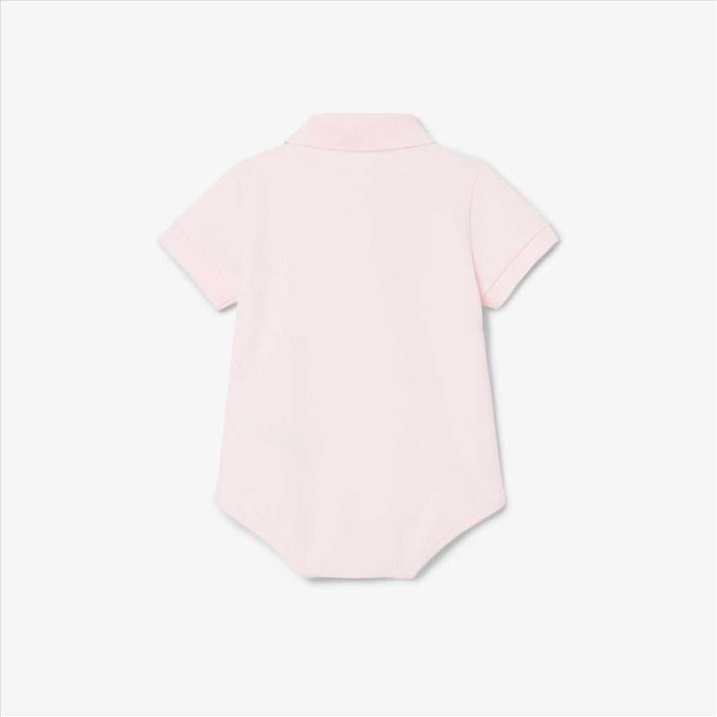 BODY A POLO LACOSTE IN PETIT PIQUÉ NEONATO