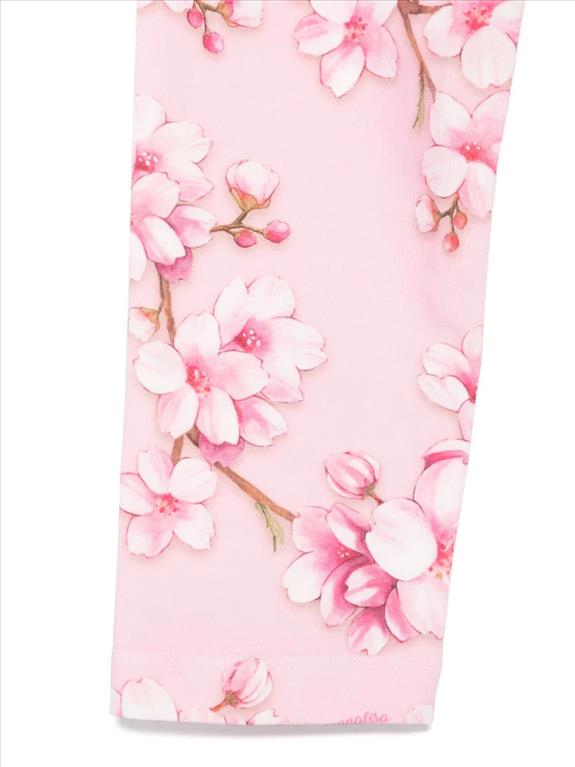 Leggings in jersey di misto cotone stampato