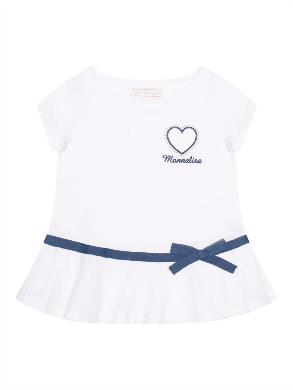 Completo Monnalisa bianco e blu bambina.