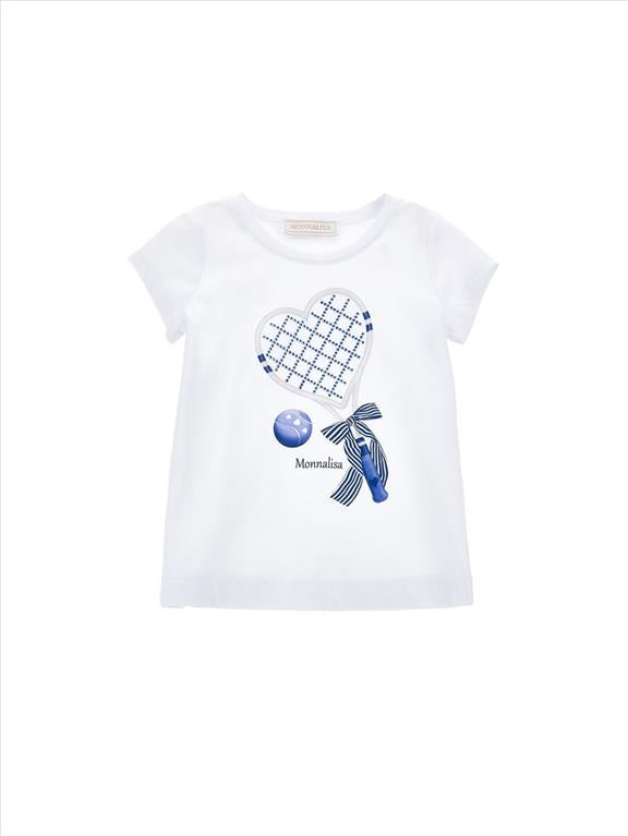 Monnalisa T-shirt racchetta glitter